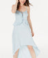 GUESS Chambray High-Low A-Line Dress Blue Size Large